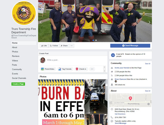 Truro Township Fire Department Truro Township Fire FaceBook